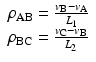 
$$ \begin{array}{l}{\rho}_{\mathrm{A}\mathrm{B}}=\frac{v_{\mathrm{B}}-{v}_{\mathrm{A}}}{L_1}\\ {}{\rho}_{\mathrm{B}\mathrm{C}}=\frac{v_{\mathrm{C}}-{v}_{\mathrm{B}}}{L_2}\end{array} $$
