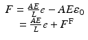 
$$ \begin{array}{c}F=\frac{AE}{L}e-AE{\varepsilon}_0\\ {}=\frac{AE}{L}e+{F}^{\mathrm{F}}\end{array} $$
