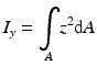 
$$ {I}_y={\displaystyle \underset{A}{\int }{z}^2\mathrm{d}A} $$
