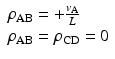 
$$ \begin{array}{l}{\rho}_{\mathrm{A}\mathrm{B}}=+\frac{v_{\mathrm{A}}}{L}\\ {}{\rho}_{\mathrm{A}\mathrm{B}}={\rho}_{\mathrm{CD}}=0\end{array} $$
