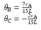 
$$ \begin{array}{l}{\theta}_{\mathrm{B}}=\frac{7{v}_{\mathrm{A}}}{15L}\\ {}{\theta}_{\mathrm{C}}=-\frac{2{v}_{\mathrm{A}}}{15L}\end{array} $$
