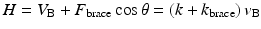 
$$ H={V}_{\mathrm{B}}+{F}_{\mathrm{brace}} \cos \theta =\left(k+{k}_{\mathrm{brace}}\right){v}_{\mathrm{B}} $$
