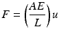 
$$ F=\left(\frac{AE}{L}\right)u $$
