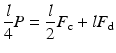 
$$ \frac{l}{4}P=\frac{l}{2}{F}_{\mathrm{c}}+l{F}_{\mathrm{d}} $$
