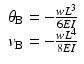 
$$ \begin{array}{c}{\theta}_{\mathrm{B}}=-\frac{w{L}^3}{6EI}\\ {}{v}_{\mathrm{B}}=-\frac{w{L}^4}{8EI}\end{array} $$
