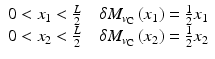 
$$ \begin{array}{l}0<{x}_1<\frac{L}{2}\kern1em \delta {M}_{v_{\mathrm{C}}}\left({x}_1\right)=\frac{1}{2}{x}_1\\ {}0<{x}_2<\frac{L}{2}\kern1em \delta {M}_{v_{\mathrm{C}}}\left({x}_2\right)=\frac{1}{2}{x}_2\end{array} $$
