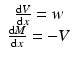 
$$ \begin{array}{c}\frac{\mathrm{d}V}{\mathrm{d}x}=w\\ {}\frac{\mathrm{d}M}{\mathrm{d}x}=-V\end{array} $$
