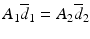 
$$ {A}_1{\overline{d}}_1={A}_2{\overline{d}}_2 $$
