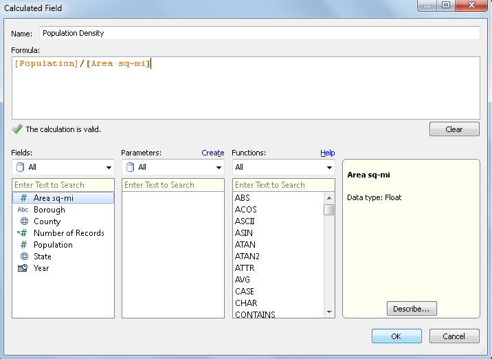 Creating a calculated field