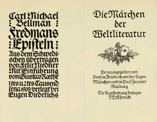 TITLE-PAGES DESIGNED BY PROF. F. H. EHMCKE PUBLISHED BY EUGEN DIEDERICHS