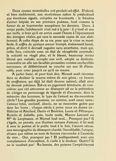 PAGE FROM A. DE MUSSET'S “LES NUITS” (JULES MEYNIAL, PARIS). PRINTED IN TYPE DESIGNED BY ADOLPHE GIRALDON CAST BY LA MAISON DEBERNY