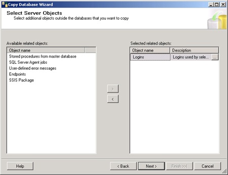 Migrate objects, including logins