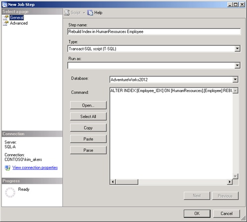 Transact-SQL job step