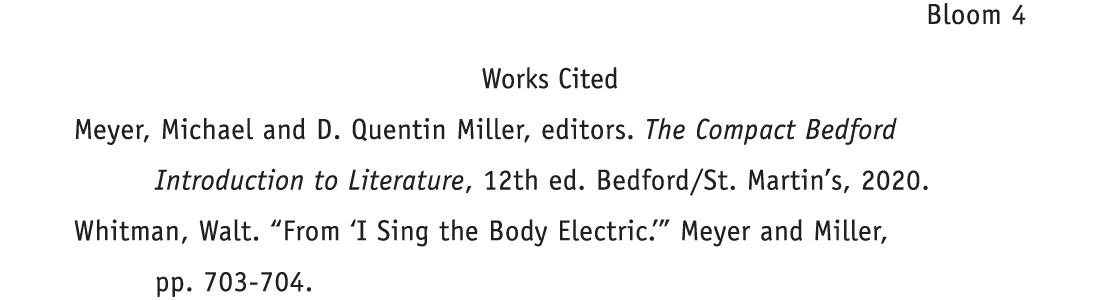 Two works cited entries.