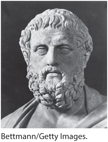 A bust of Sophocles.