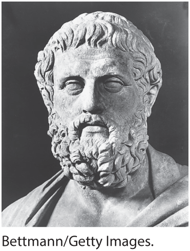 A bust of Sophocles.