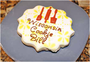 Wisconsin “Cookie Bill” cookie, baked and decorated by Shannon Heupel of Artfully Delicious Cookies. JOHN D. IVANKO