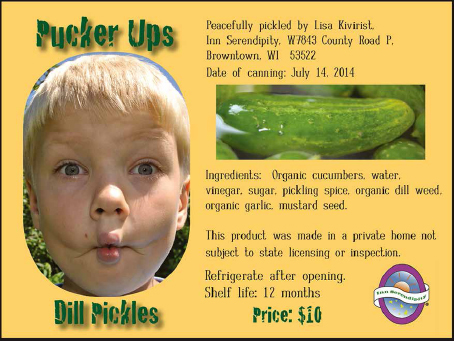 Pucker Ups label from Inn Serendipity Bed & Breakfast. JOHN D. IVANKO / INNSERENDIPITY.COM