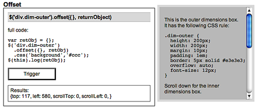 Description.offset()about