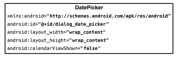 DatePicker layout (layout/dialog_date.xml)