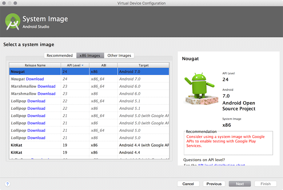 Choosing a system image