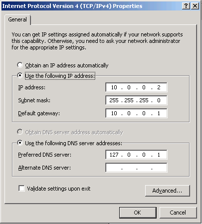 The Internet Protocol Version 4 (TCP/IPv4) Properties sheet.