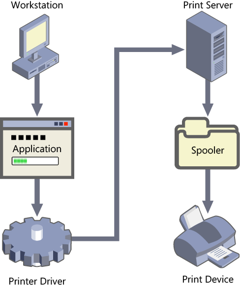 The Windows printing process.