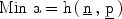 $$\rm{Min}\,\,a = h\,(\,\underline n \,,\,\underline p\,) \pagebreak $$