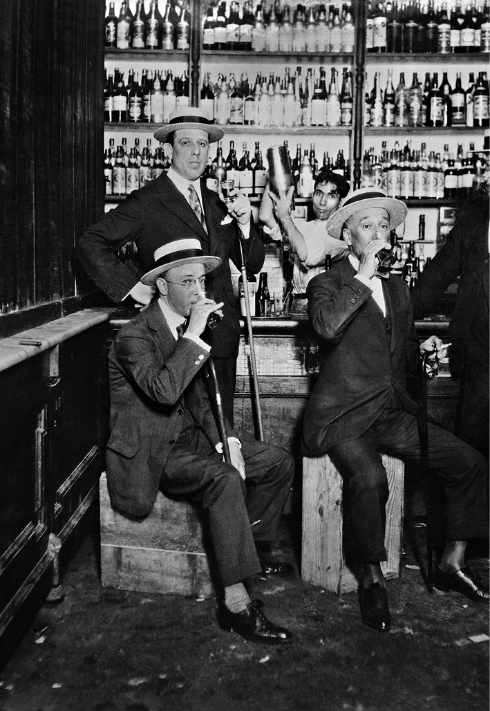 Customers Enjoying Drinks at a Speakeasy