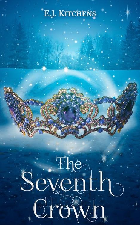 Cover for The Seventh Crown: a jeweled crown in front of a snowy woodland