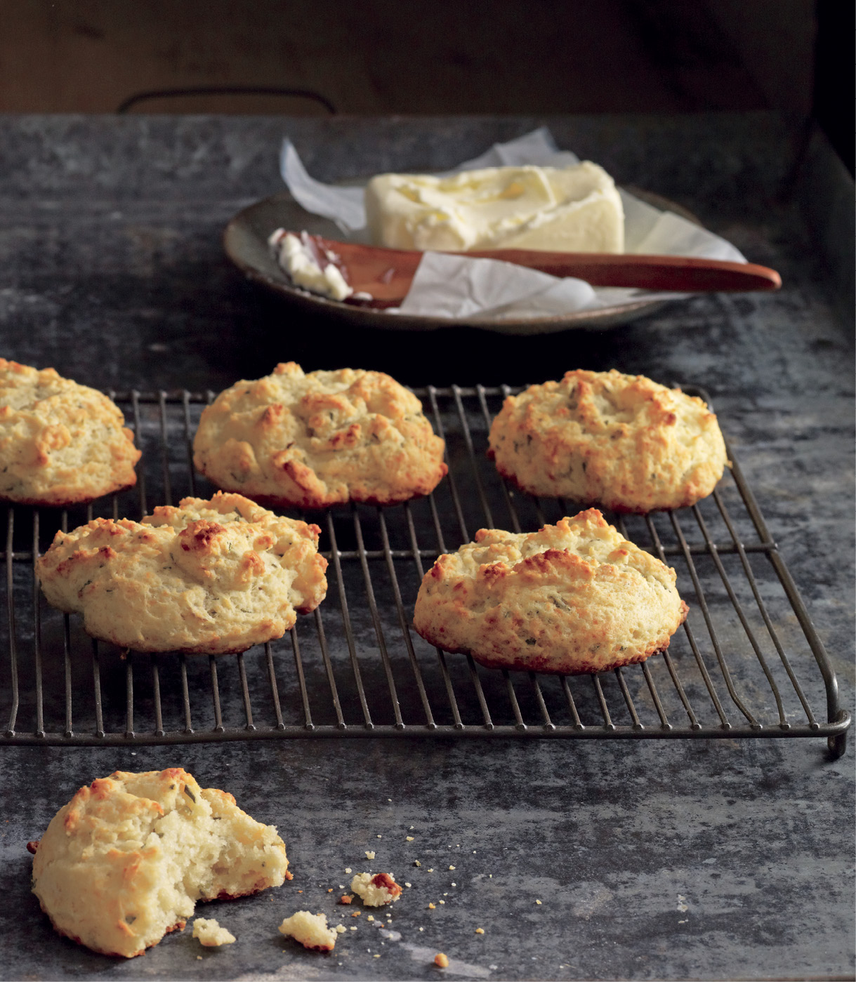 Olive Oil–Baking Powder Biscuits with Fresh Herbs and Parmigiano