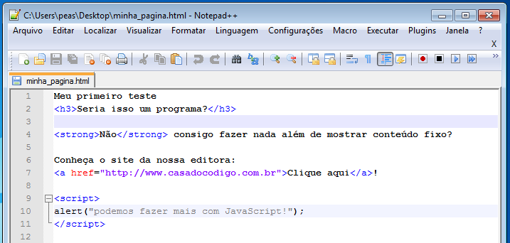 Utilizando o Notepad++ para facilitar nosso trabalho