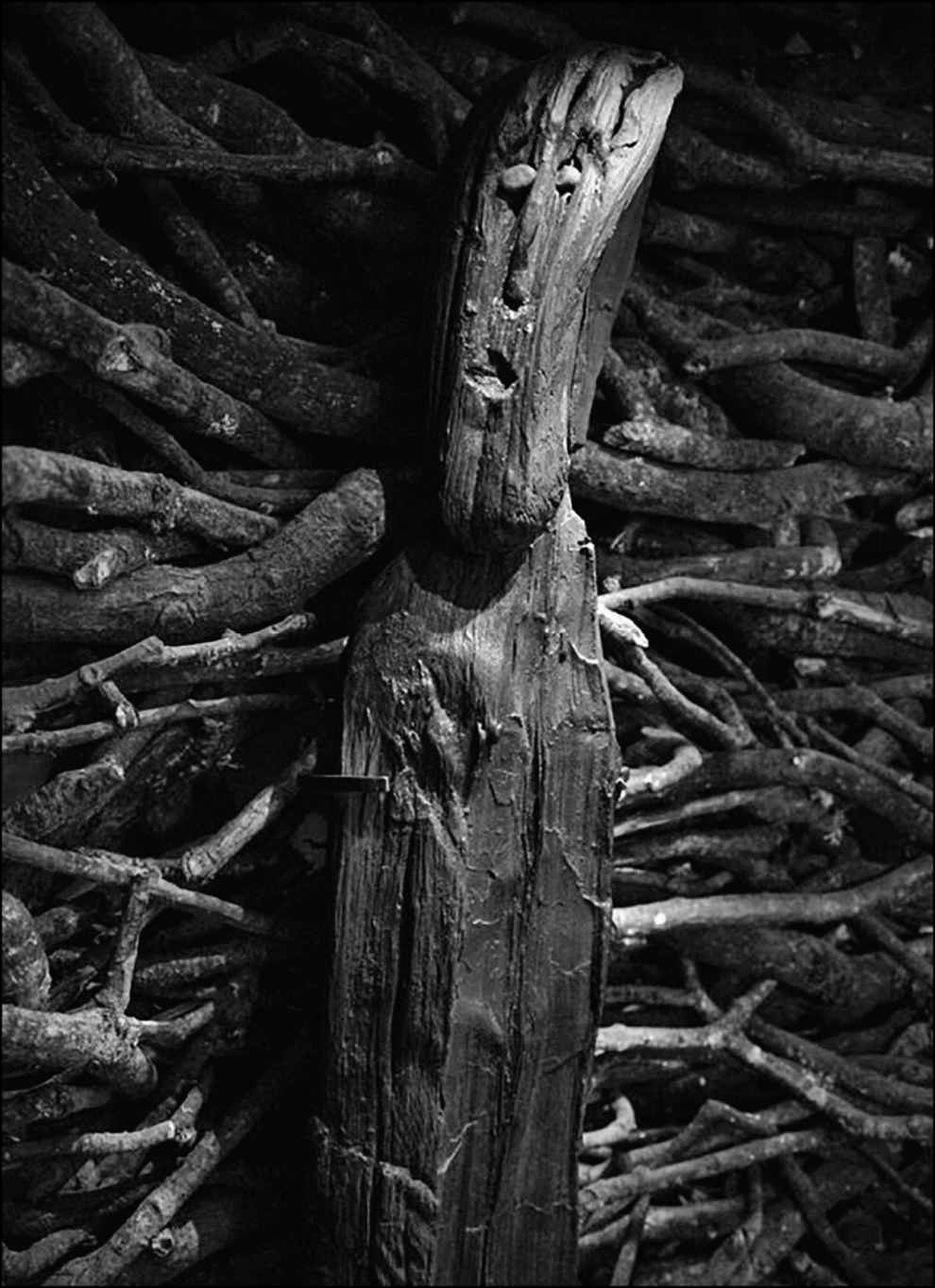 Ballachulish figure of a goddess carved from alder wood with quartzite pebbles for eyes, found in Inverness-shire, Scotland (c. 600  b.c.e. ) Copyright © National Museums of Scotland