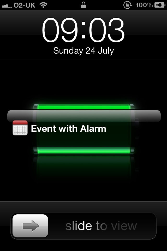 iOS displaying an alert on the screen when an alarm is fired