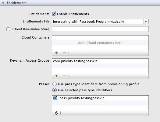 Choosing the pass IDs that we want to access