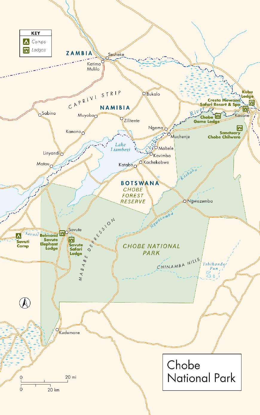 Chobe National Park map