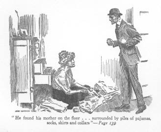 'He found his mother on the floor ... surrounded by piles of pajamas, socks, shirts and collars'