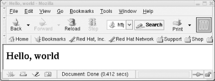 The output of Example 2-1 shown in the Netscape browser