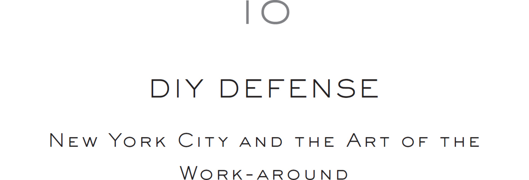 10. DIY Defense: New York City and the Art of the Work-Around