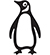 Penguin walking logo