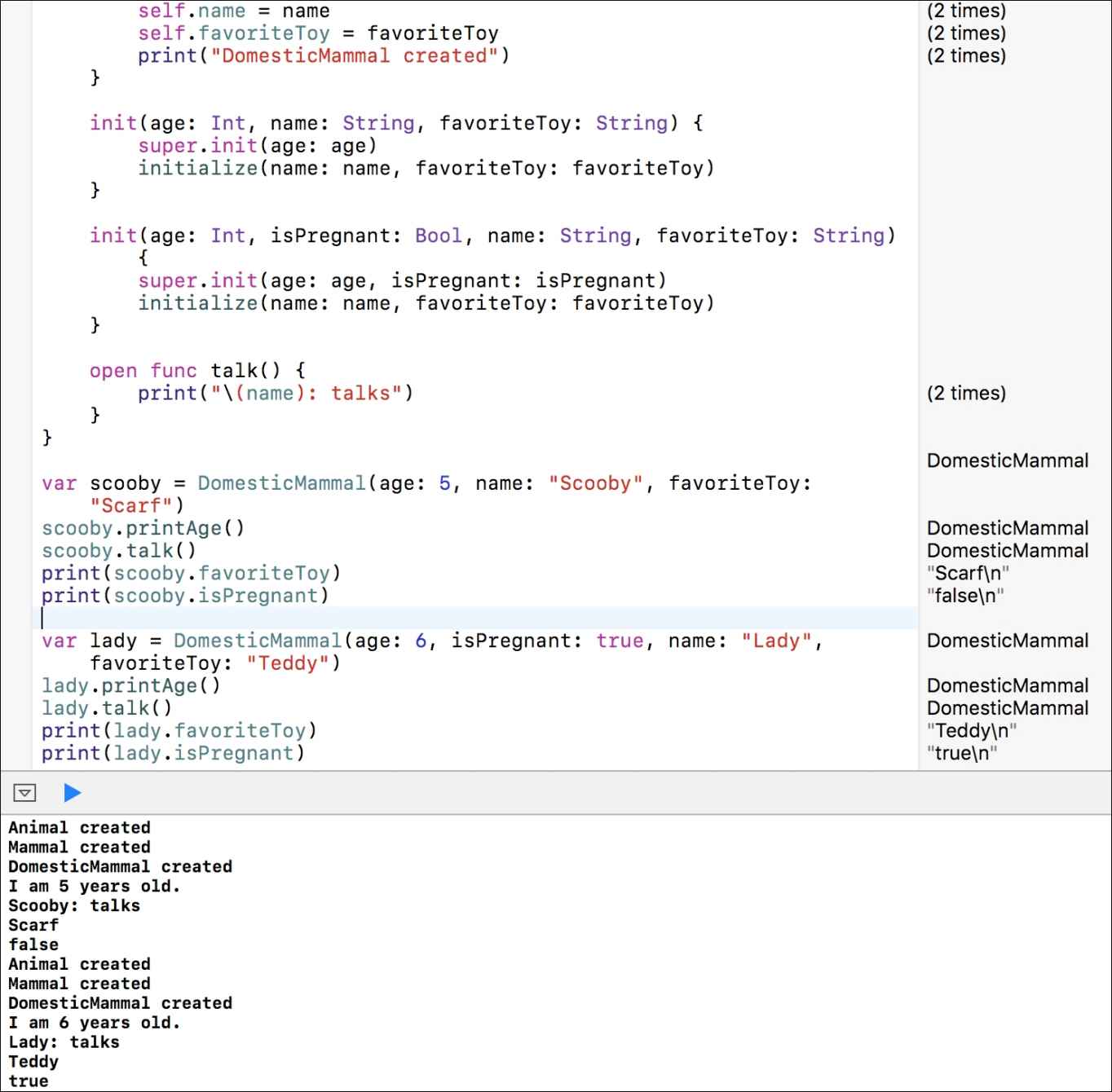 Overriding and overloading methods