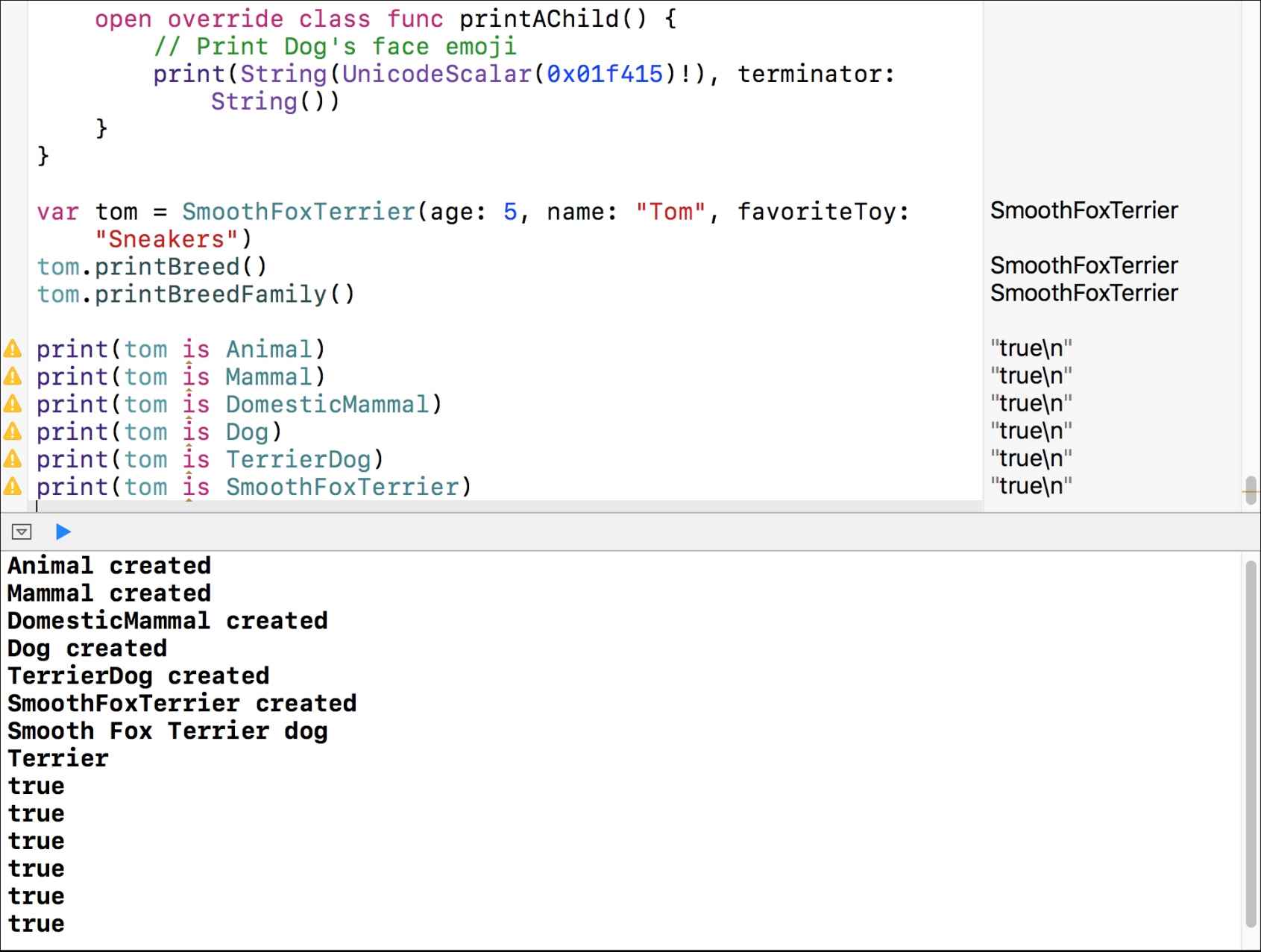 Working with typecasting and polymorphism