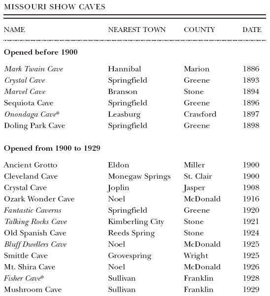 Image: MISSOURI SHOW CAVES