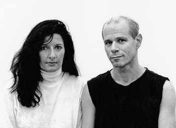 Con Charles Atlas durante le prove di Biography alla Kunsthalle, Vienna, 1992.