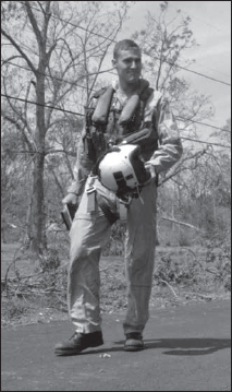 Richard Andersen walks the streets of New Orleans. He was one of the pilots who flew in after Hurricane Katrina to support the thousands of people stranded and in need of assistance. (Courtesy Andersen family)