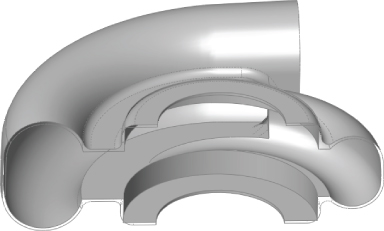 A half 3D spiral shell depicting a failed fillet.