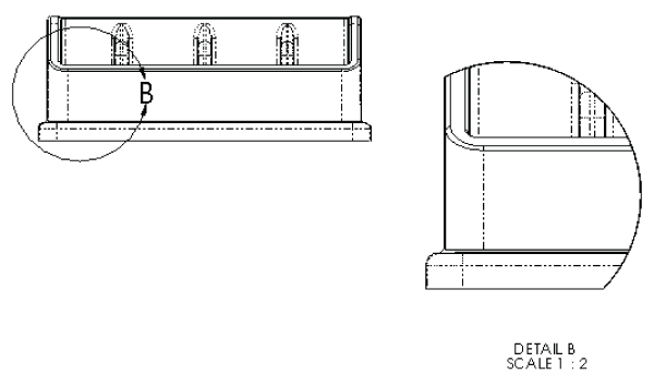 Drawings displaying detailed views of the drawing in Figure 25.36.