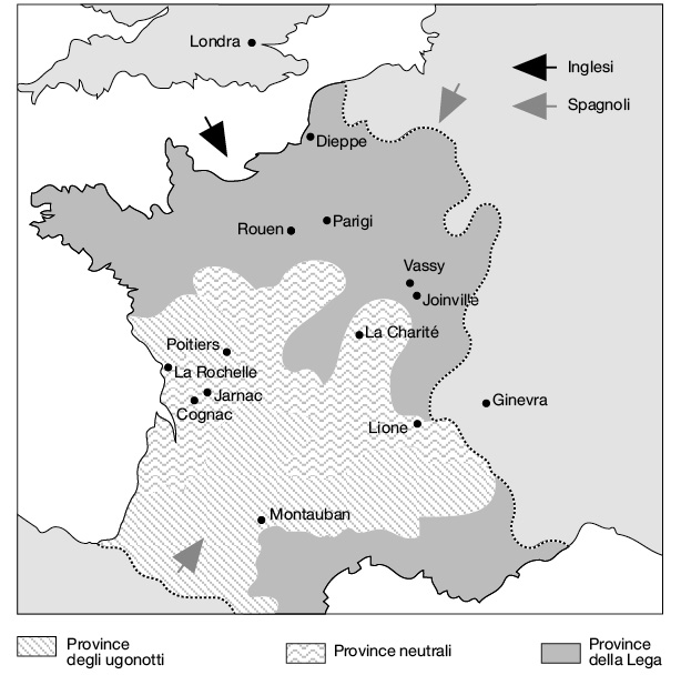 La Francia durante le guerre di religione.