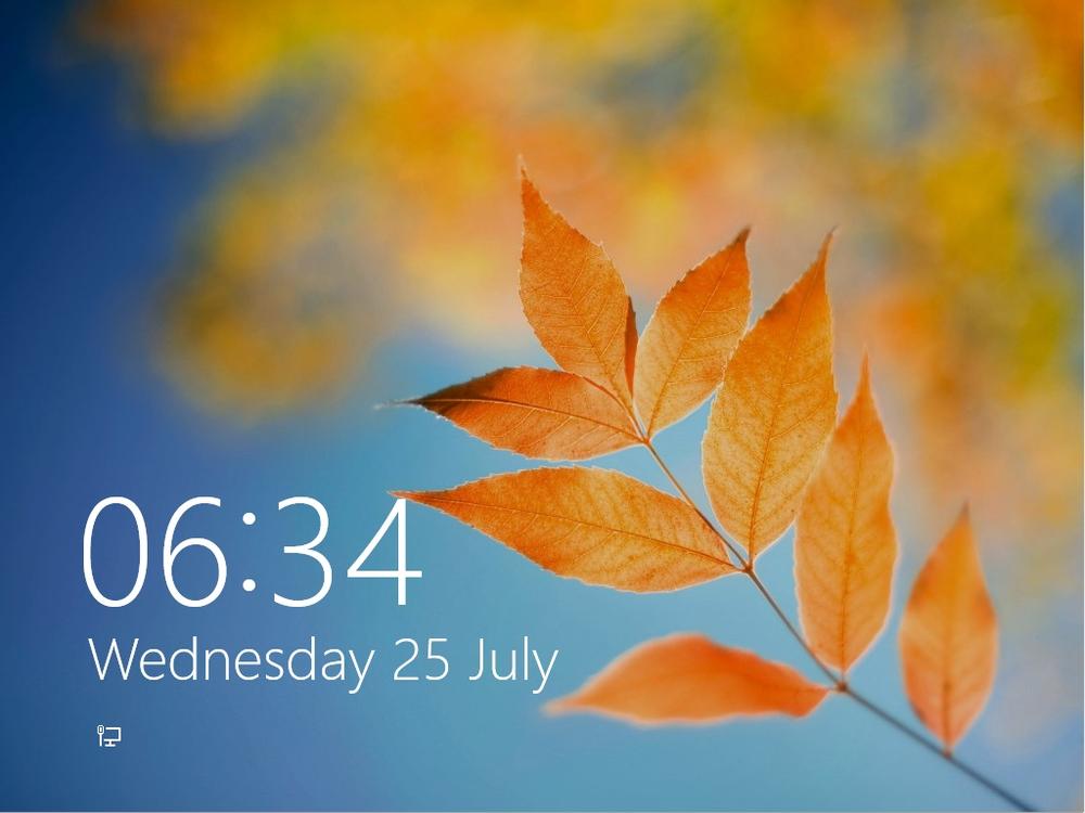 The Windows 8 lock screen