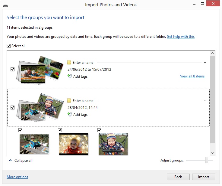 The Photo and Video Import Wizard (Windows Photo Gallery)